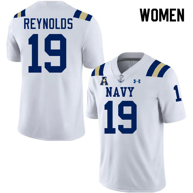 Women Navy Midshipmen #19 Keenan Reynolds College Football Jerseys Stitched-White